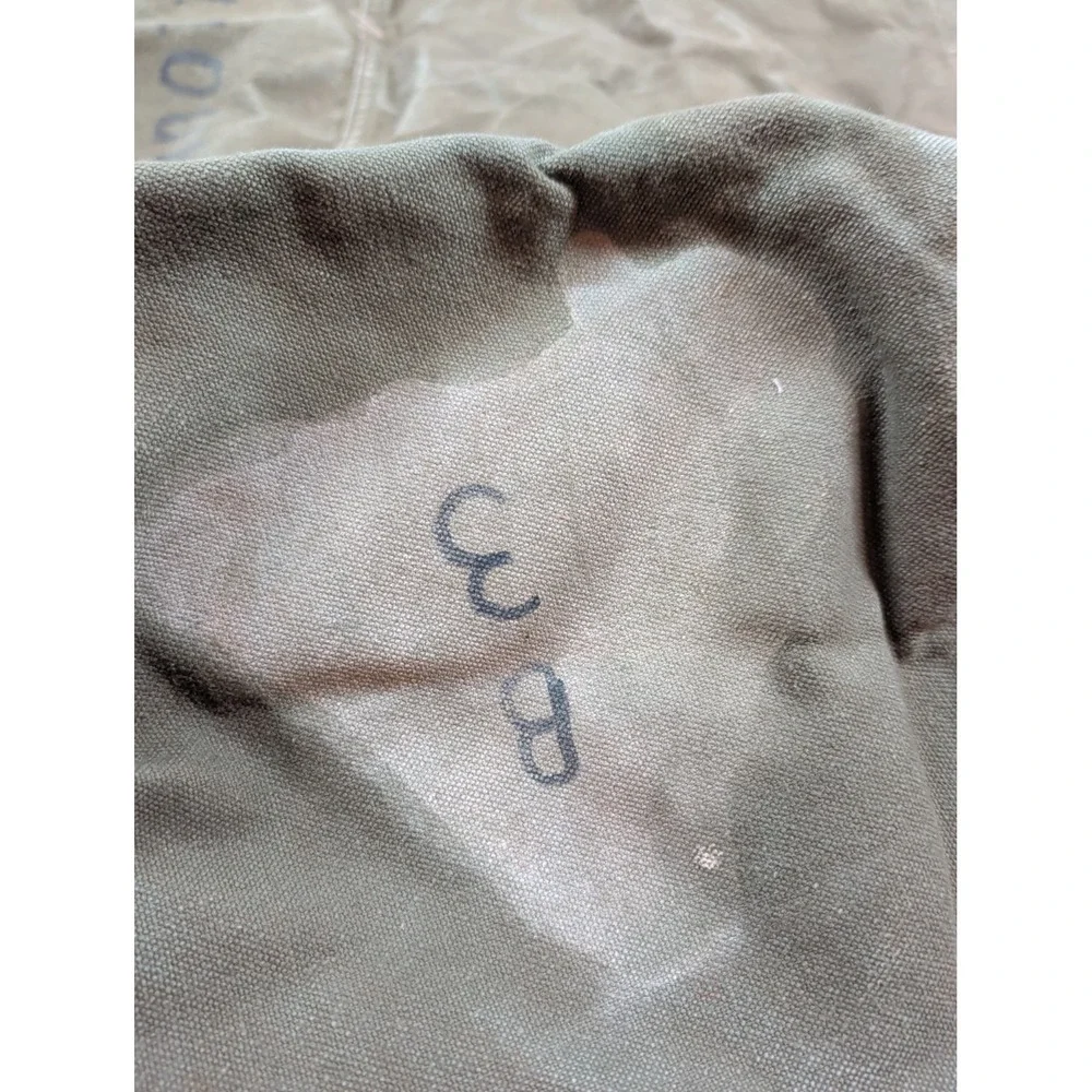 Vintage US Military Olive Drab‎ Canvas Duffle Bag Backpack Sea Bag Stenciled
